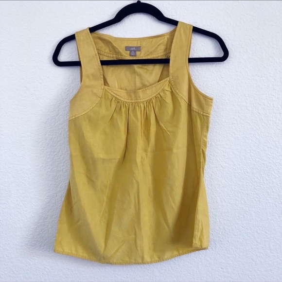 J. Jill | mustard colored square neck silk top - Picture 6 of 7